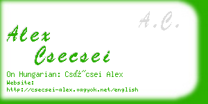 alex csecsei business card